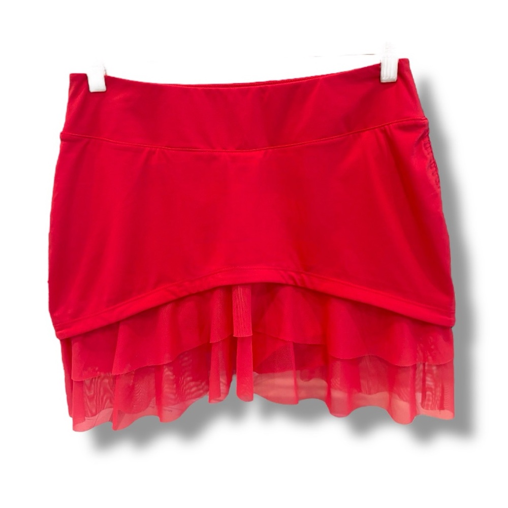 Fila Bold Red Tennis Pickleball Golf Skort with Nylon Ruffle. Women’s Sz Medium
